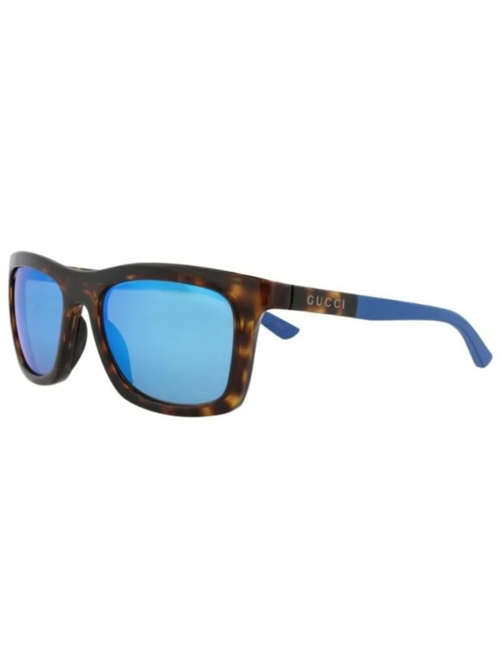 New Gucci Mens Square/Rectangle Havana Blue Blue Fashion Designer Sunglasses